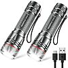 2-Pack WdtPro Rechargeable LED Flashlights (Gray, Brown) $8.24, (Pink) $7.94 &amp;amp; More + Free Shipping w/ Prime or on $35+