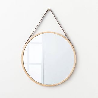 26" Wood Mirror with pleather strap hanger $47.50 at Target