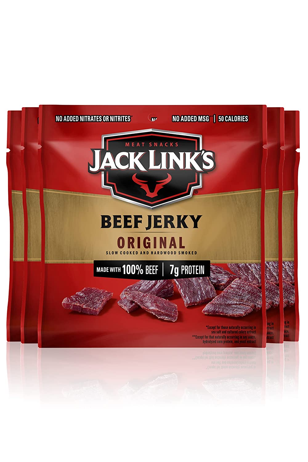 5-Ct 0.625-Oz Jack Link's Beef Jerky (Original) $4 w/ S&S + Free Shipping w/ Prime or on $25+