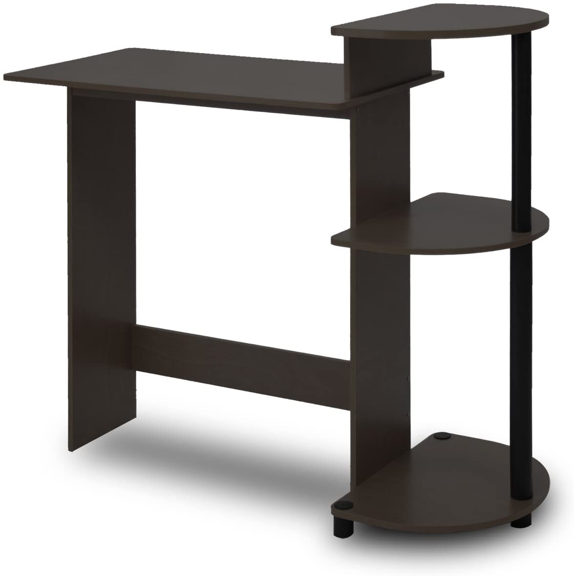 Furinno Compact Computer Desk with Shelves (Espresso/Black) 31.60