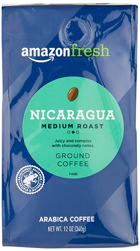 12-Oz AmazonFresh Nicaragua Medium Roast Ground Coffee $6.70 + free shipping w/ Prime or on $25+