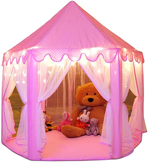 Monobeach Large Princess Playhouse Tent w/ Star Lights $24 + free shipping w/ Prime or on $25+