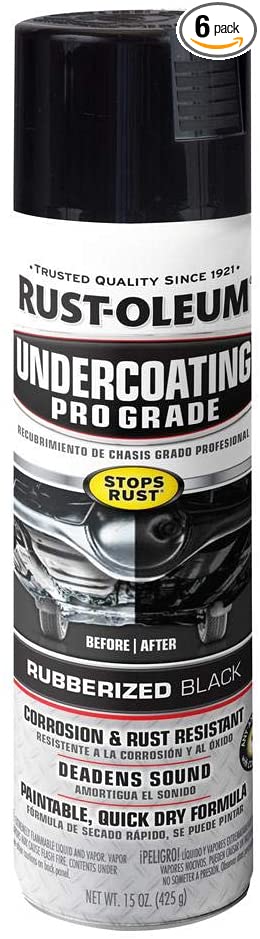 6-Pack 15-Oz Rust-Oleum Professional Grade Rubberized Undercoating Spray (Black) $17.95 ($3 each) + free shipping w/ Prime or on $25+