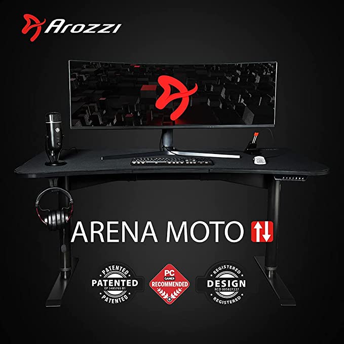 63" Arozzi Arena Moto Motorized Ultrawide Curved Gaming/Office Desk $500 + Free Shipping