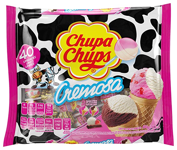 40-Ct Chupa Chups Cremosa Ice Cream Lollipops Candy (Assorted) $4 + free shipping w/ Prime or on $25+