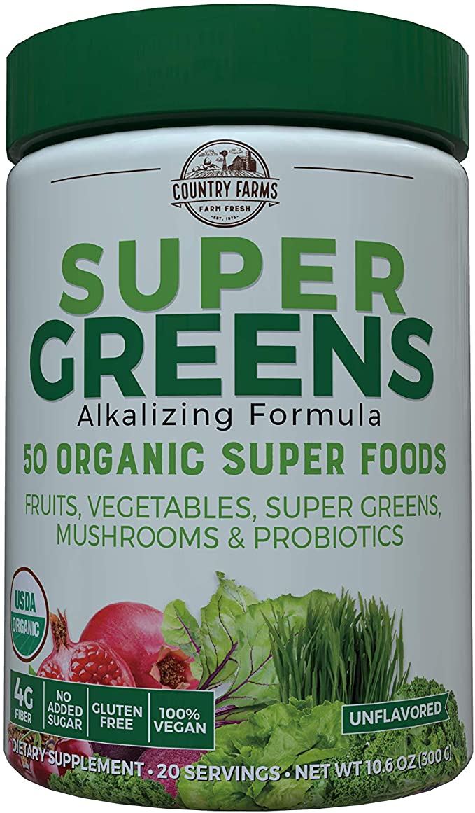 10.6-Oz Country Farms Super Green Drink Mix $11.70 + Free Shipping w/ Prime or on $25+