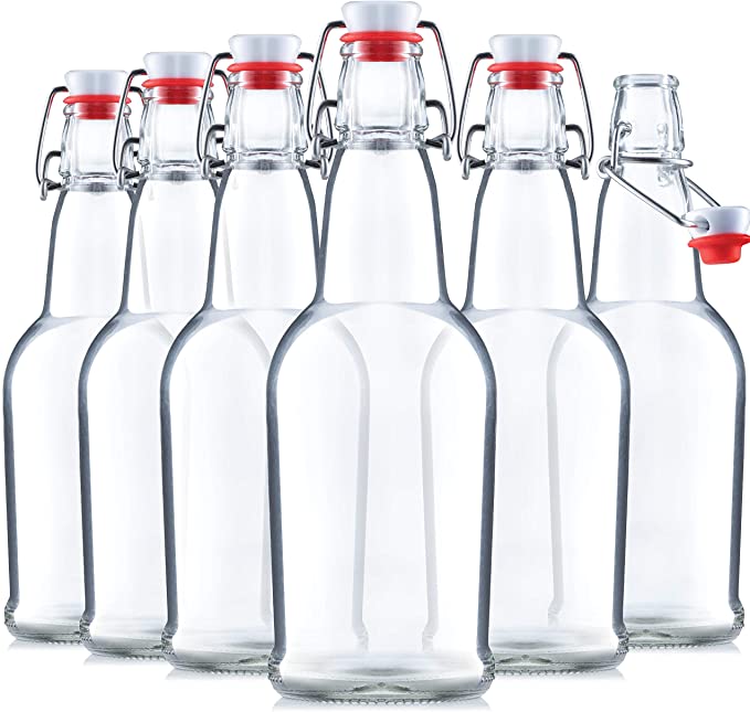 6-Pack 16-Oz Clear Glass Swing Top Beer Bottles $14.85 + Free Shipping