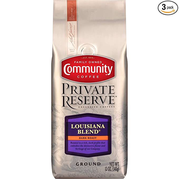 3-Pack 12-Oz Community Coffee Private Reserve Dark Roast Ground Coffee (Louisiana Blend) $7.45 + Free Shipping w/ Prime or on $25+