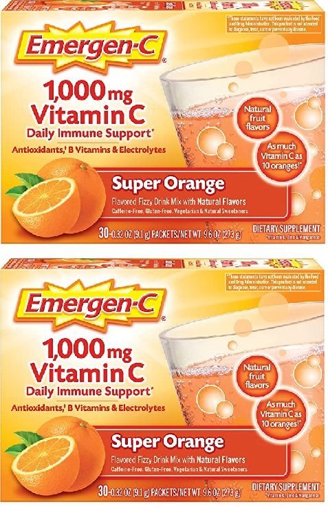 30-Ct Emergen-C 1000mg Vitamin C Powder Packets (Orange) 2 for $12.50 ($6.25 each) w/ S&S + Free Shipping w/ Prime or on $25+