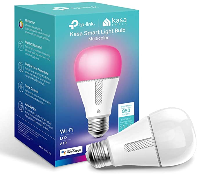 TP-Link Kasa Smart A19 850 Lumens Dimmable WiFi LED Multicolor Light Bulb $8 + Free Shipping w/ Prime or on $25+