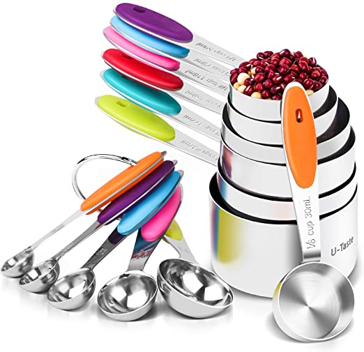12-Pc U-taste Stainless Steel 7 Measuring Cups & 5 Measuring Spoons set $9 + Free Shipping w/ Prime or on $25+