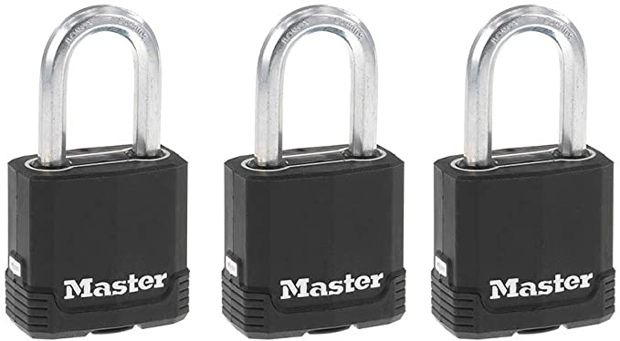 3-Pack Master Lock Covered Laminated Heavy Duty Outdoor Padlock w/ Keyed-Alike $15 + Free Shipping w/ Prime or on $25+