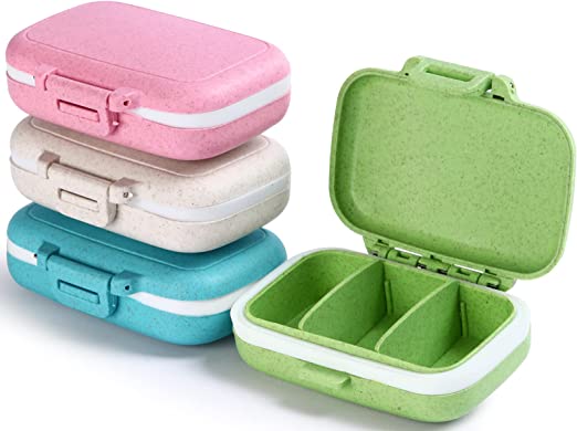 4-Pack 3 Removable Compartments Pill Cases $3.50 w/ S&S + Free Shipping w/ Prime or on $25+