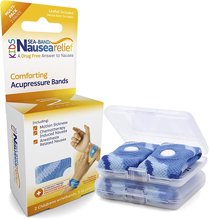 2-Pairs Sea-Band Re-Usable Anti-Nausea Comforting Acupressure Bands for Kids $5.80 w/ S&S + Free Shipping w/ Prime or on $25+