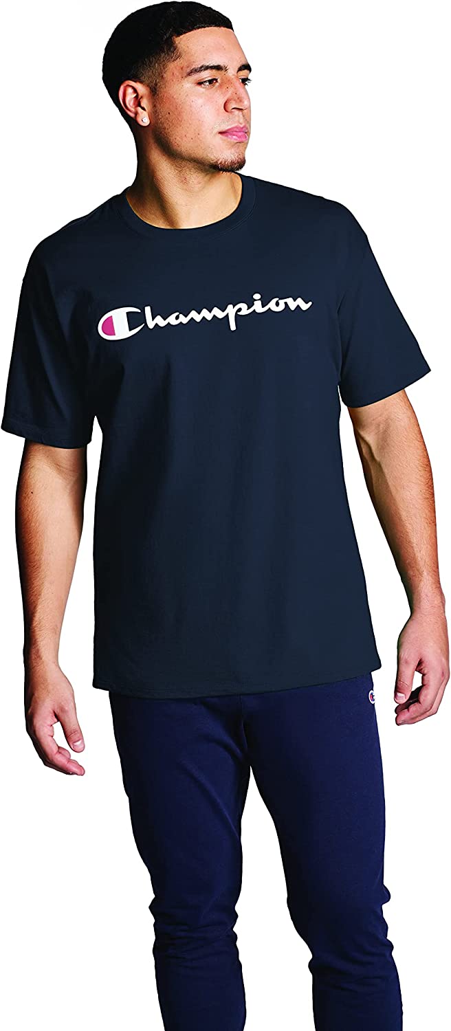 Champion Men's Classic Script Logo T-shirt (Navy) $9.50 + Free Shipping w/ Prime or on $25+