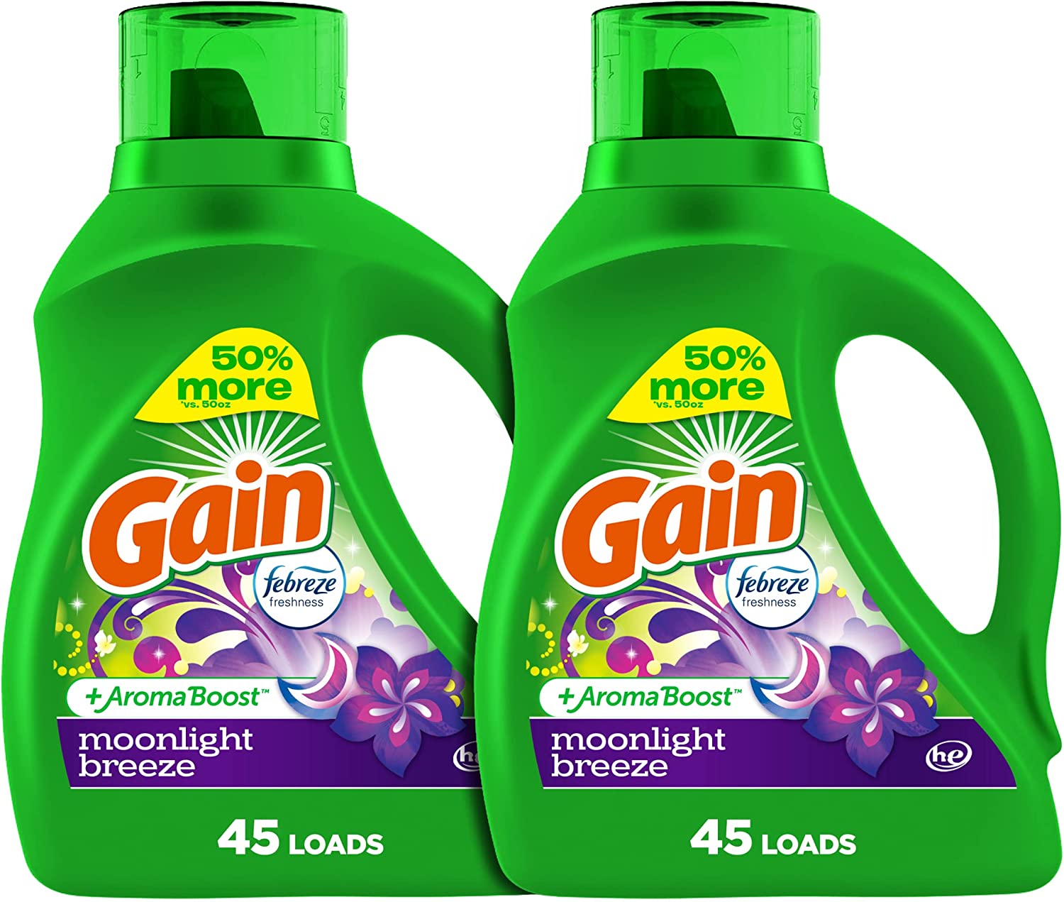 2-Pack 65oz Gain + Aroma Boost Liquid Laundry Detergent ...