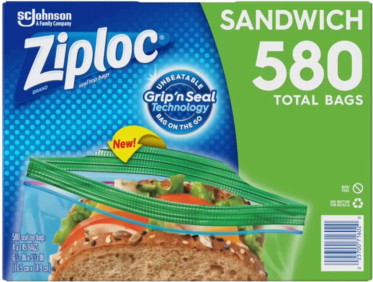 580-Count Ziploc Sandwich Bags w/ Easy Open Tabs $9.90 + Free Shipping w/ Prime or on $25+