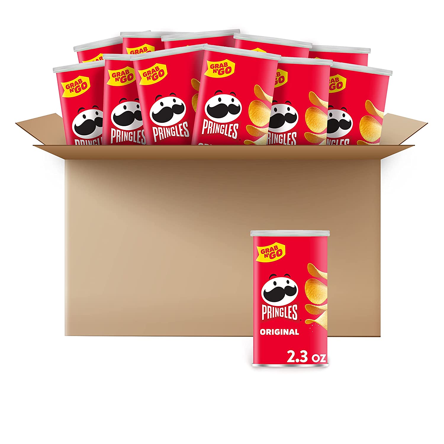 12-Count Pringles Potato Crisps Chips: 2.36-Oz Originals or 2.5-Oz Sour Cream $8 w/ S&S + Free Shipping w/ Prime or on $25+