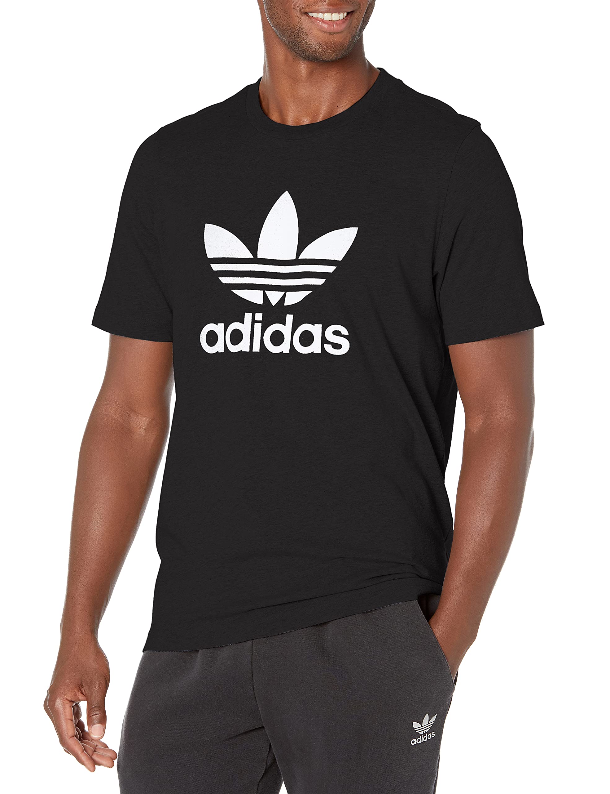 adidas Men's Adicolor Classics Trefoil T-shirt: Medium Grey Heather/White (16" Neck) $8.60, Black/White (14" Neck) $10.40 + Free Shipping w/ Prime or on $25+