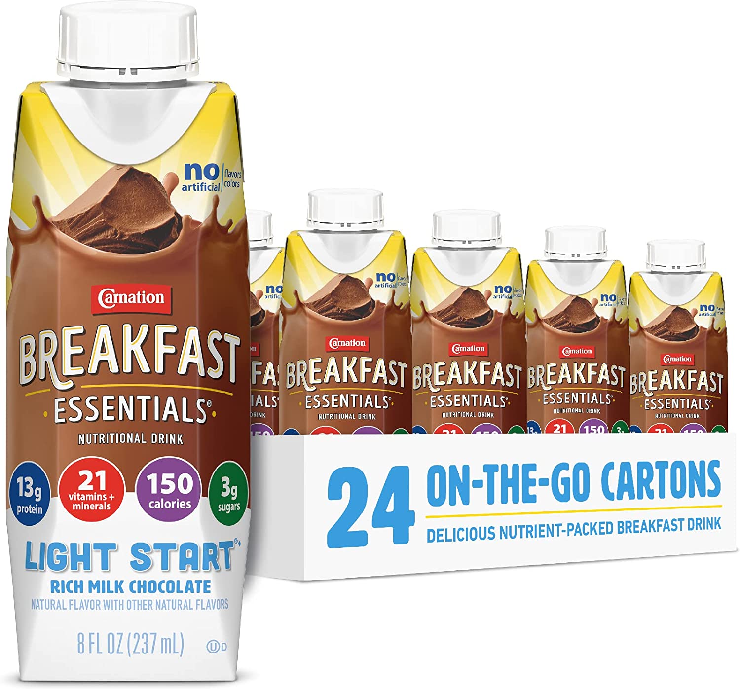 24-Count 8-Oz Carnation Breakfast Essentials Light Start Drinks (Rich Milk Chocolate) $16.30 ($0.67 each) w/ S&S + Free Shipping w/ Prime or on $25+