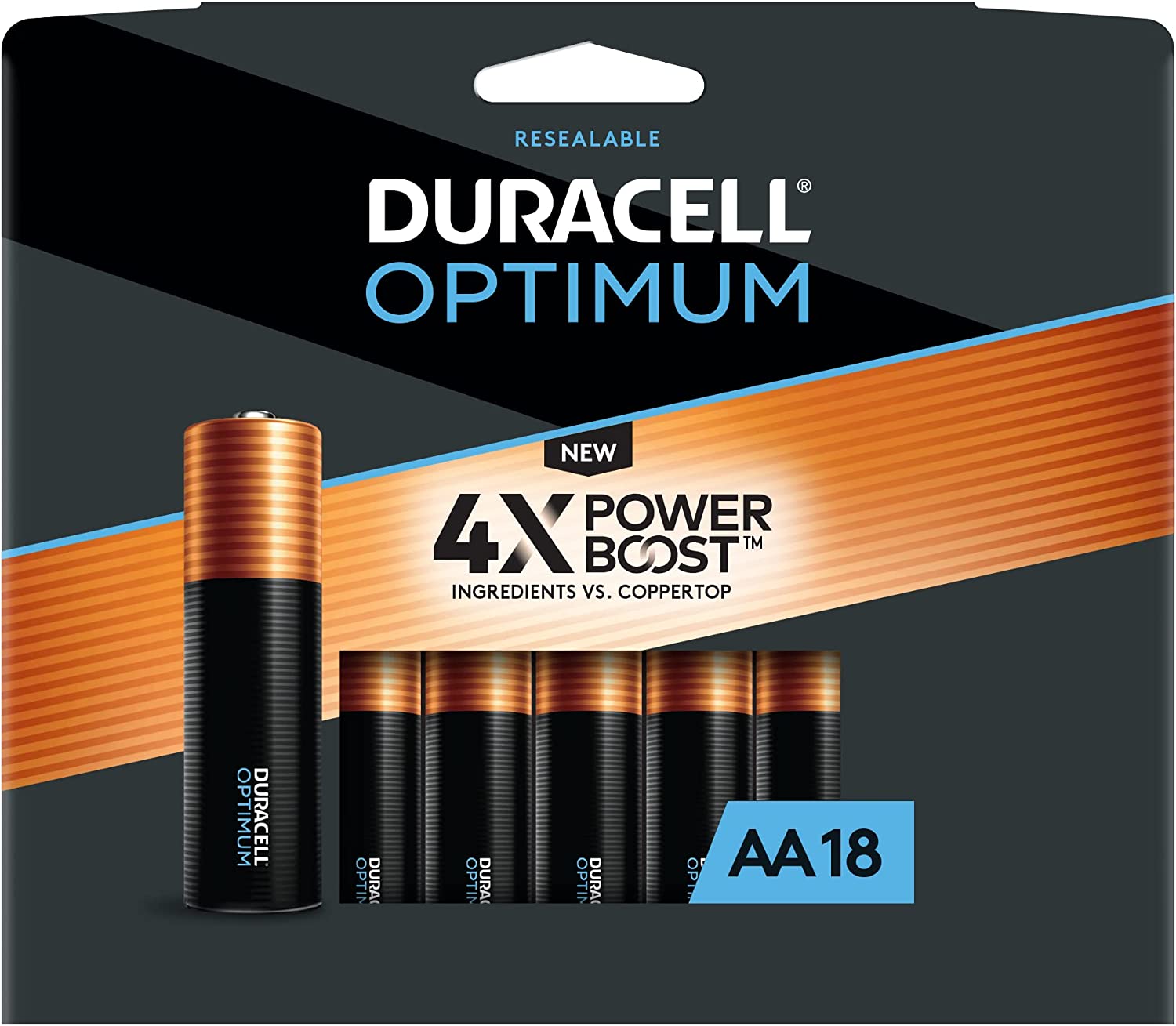 18-Count Duracell Optimum AA Batteries w/ Power Boost $10.55 + Free Shipping w/ Prime or on $25+