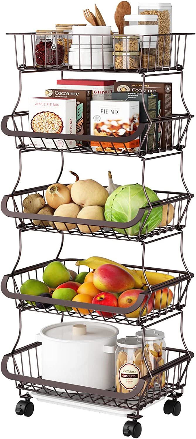 Simple Trending 3-Tier Mesh Metal Wire Rolling Storage Cart (Bronze or Chrome) $13.50 + Free Shipping
