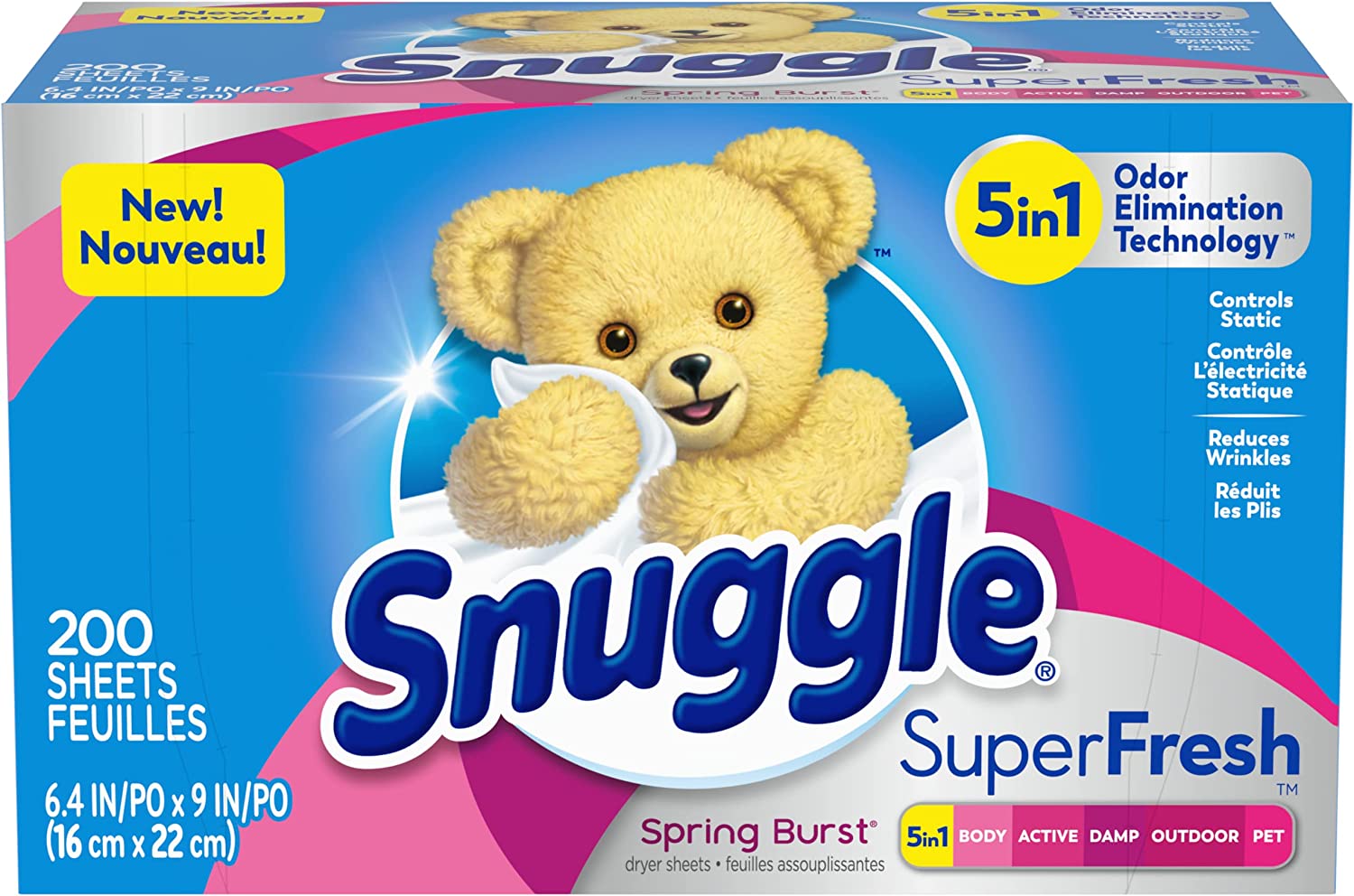 200-Ct Snuggle Plus 5-in-1 SuperFresh Fabric Softener Dryer Sheets (Spring Burst) $5.35 w/ S&S + Free Shipping w/ Prime or on $25+