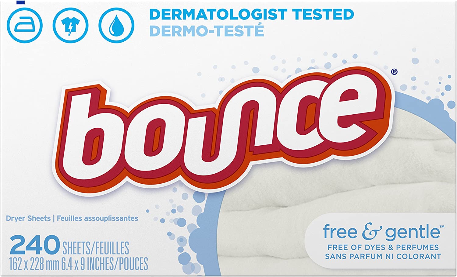 240-Count Bounce Fabric Softener Dryer Sheets (Free & Gentle) $6.80 w/ S&S + Free Shipping w/ Prime or on $25+