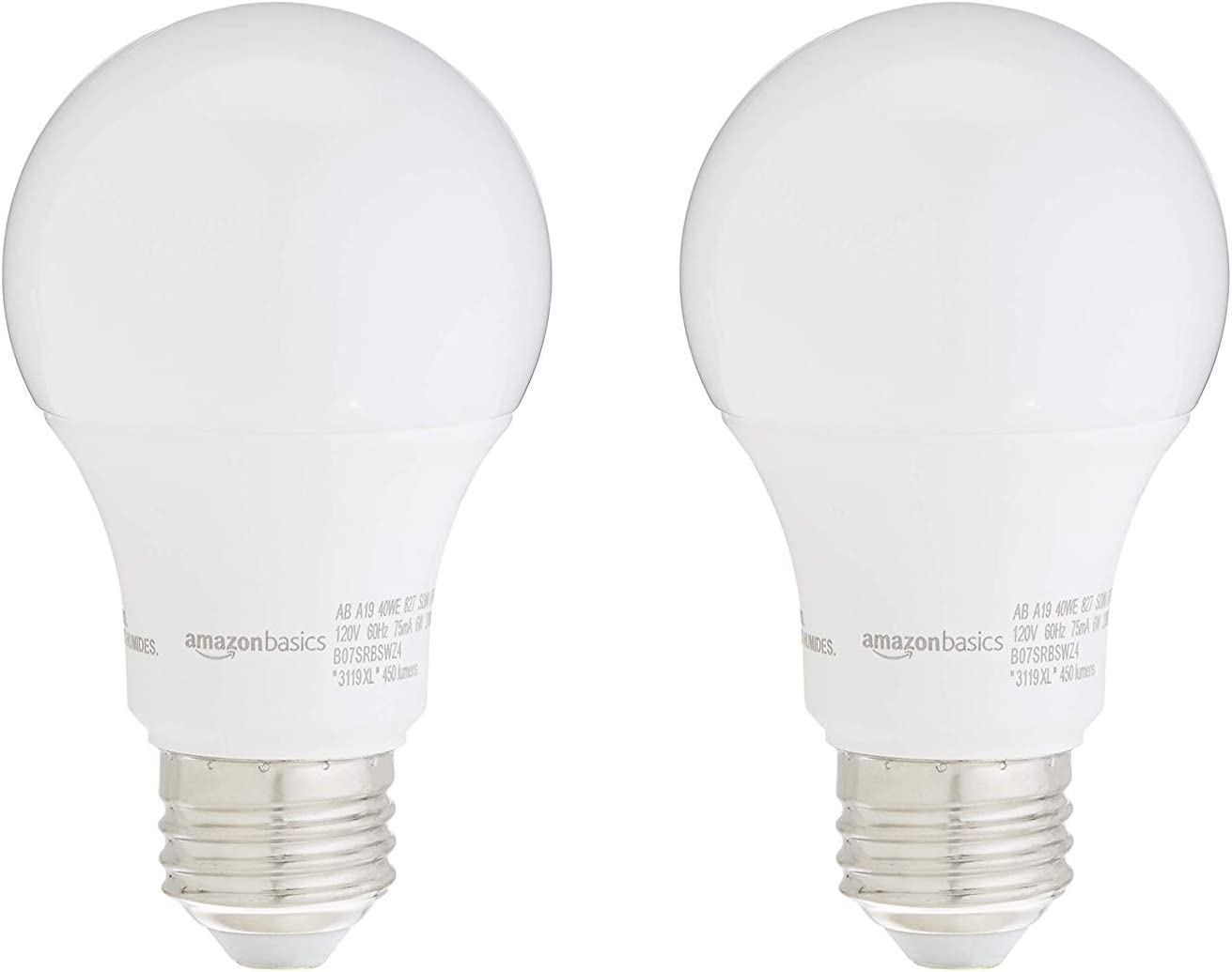 2-Pack Amazon Basics 40W Dimmable A19 LED Light Bulb (Soft White) $1.95 + Free Shipping w/ Prime or on $25+
