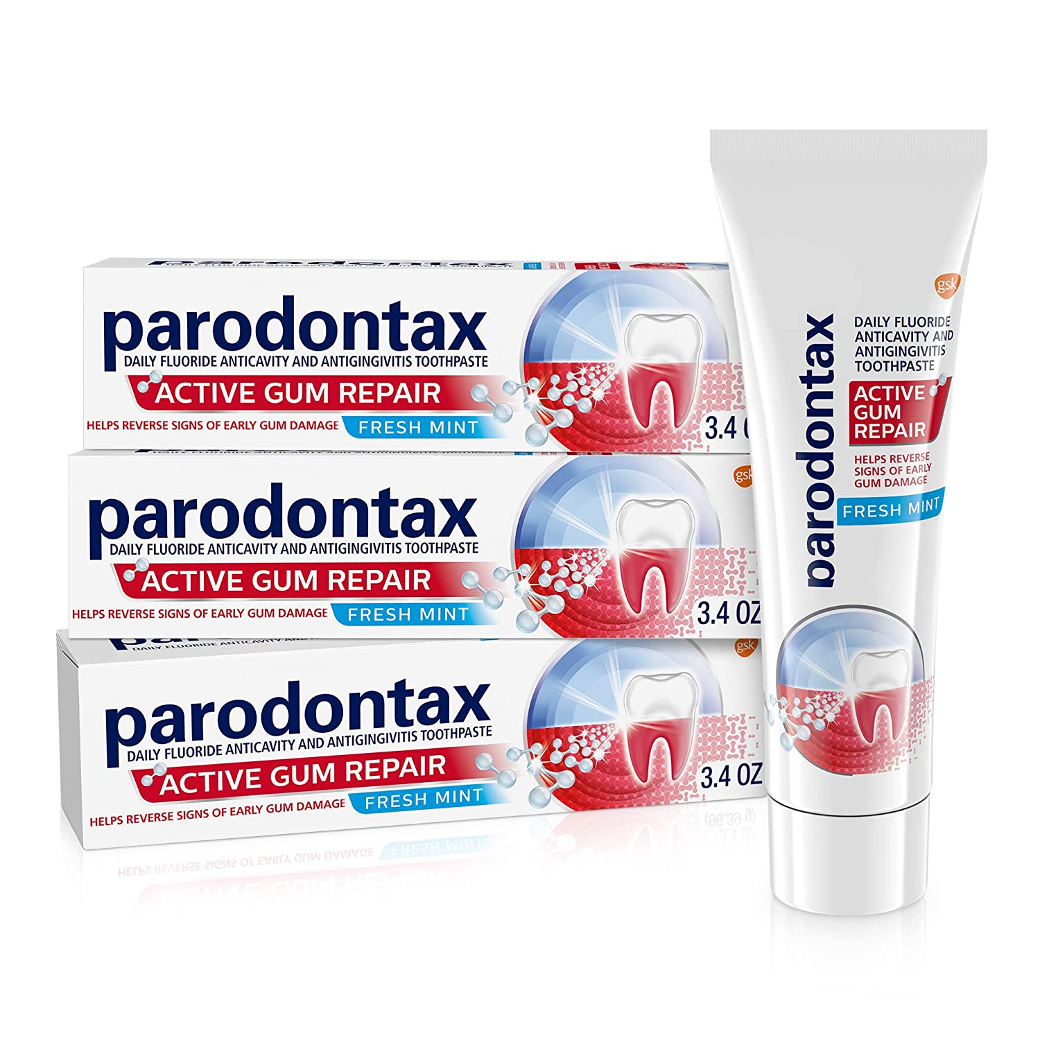 3-Pack 3.4-Oz Parodontax Active Gum Repair Toothpaste (Fresh Mint) $12.25 ($4.08 each) w/ S&S + Free Shipping w/ Prime or on $25+