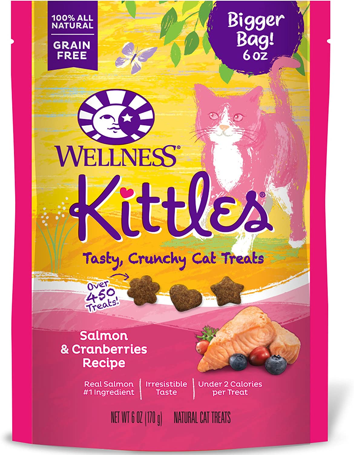 6-Oz Wellness Kittles Grain-Free Crunchy Cat Treats (Salmon or Tuna) $3.10 w/ S&S + Free Shipping w/ Prime or on $25+