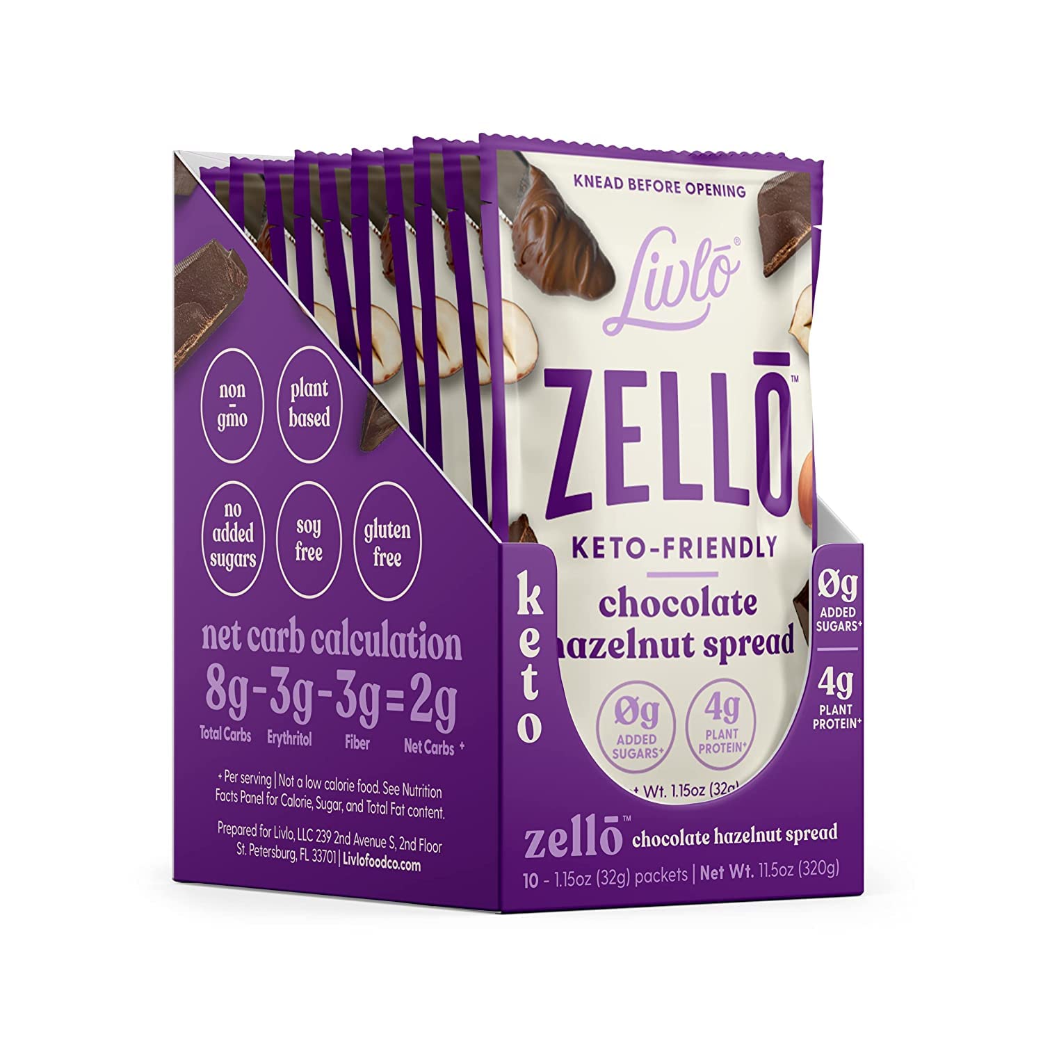 Amazon Prime Members: 10-Count 1.15-Oz Livlo Keto Chocolate Hazelnut Spread $8.35 w/ S&S + Free Shipping w/ Prime or on $25+