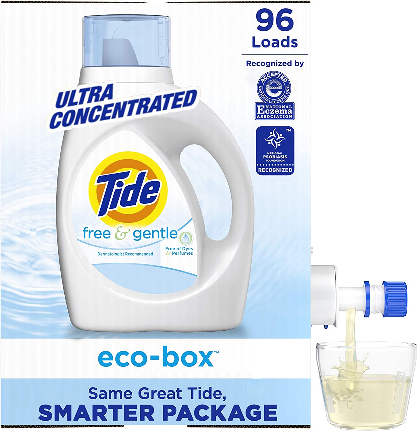 105Oz Tide Liquid Laundry Detergent EcoBox (Free & Gentle)