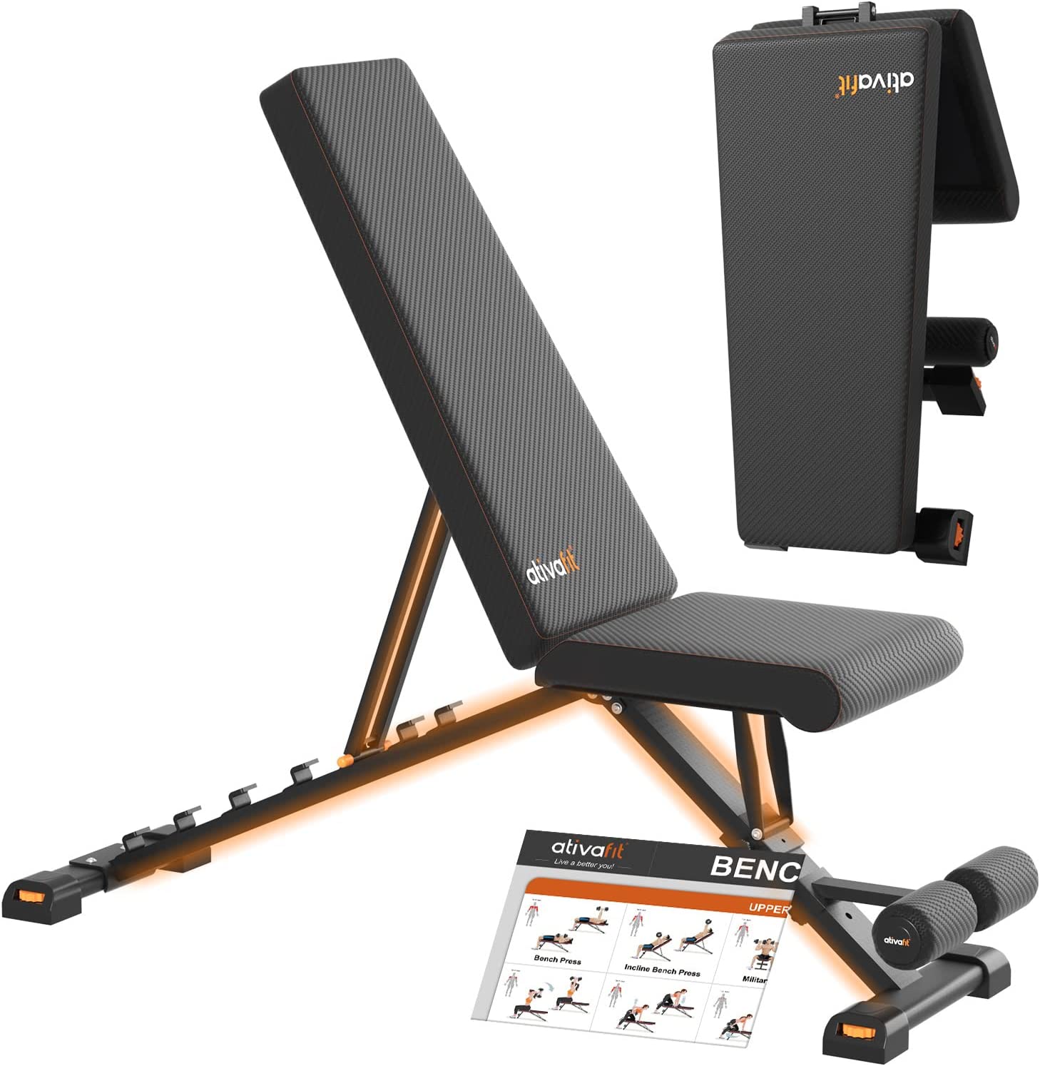 Ativafit Adjustable Weight Bench (800-lbs Capacity) $70 + Free Shipping
