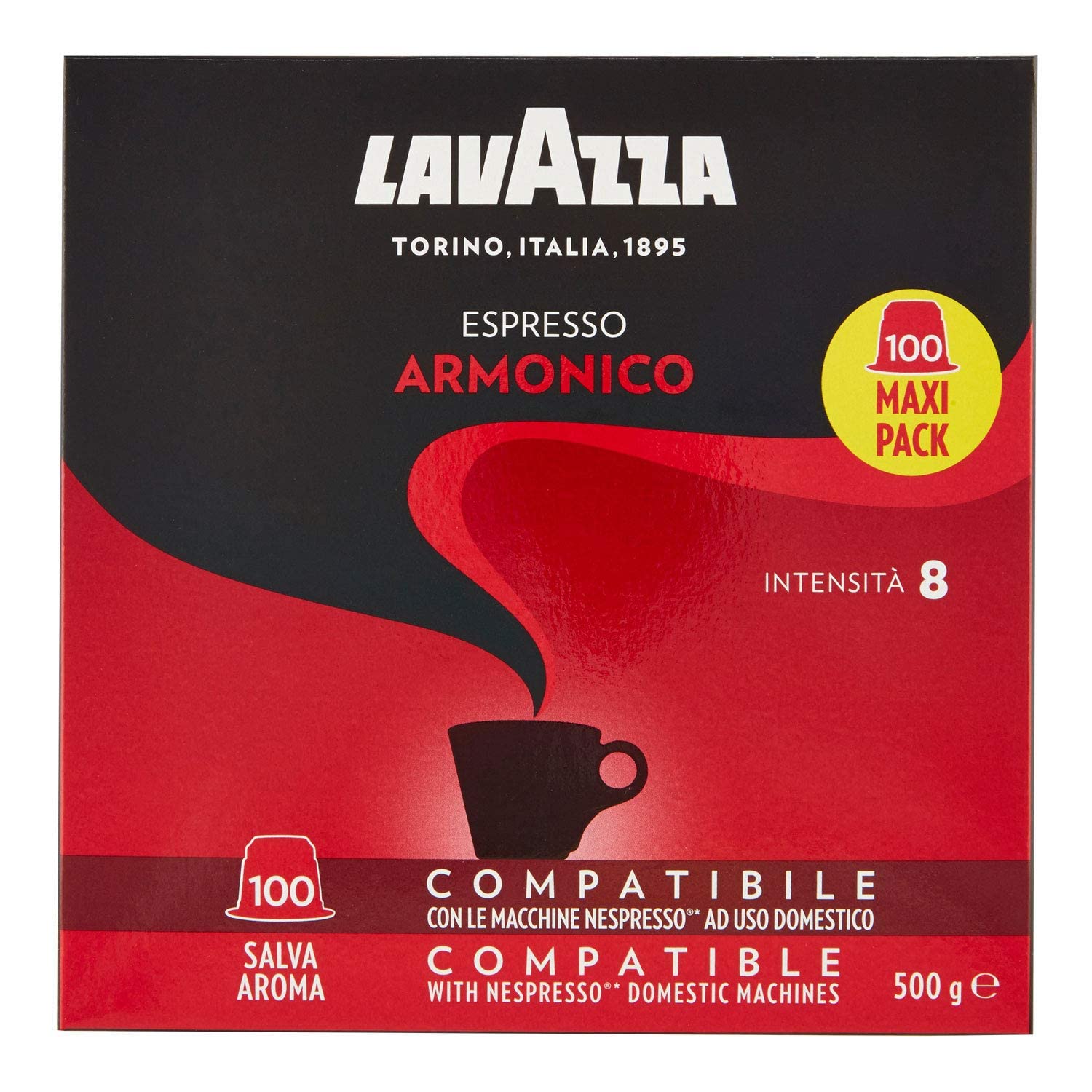 Lavazza Espresso Nespresso Capsules Compatible w/ Nespresso Original: 100-Count Armonico (Intensity 8) $23.20, 120-Count Variety Pack $39.95 & More + FS w/ Prime or on $25+