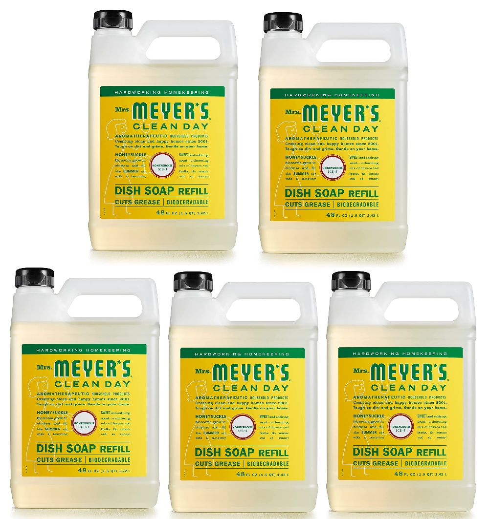 48-Oz Mrs. Meyer's Liquid Dish Soap Refill (Honeysuckle) 5 for $38.65 ($7.72 each) w/ S&S + Free Shipping