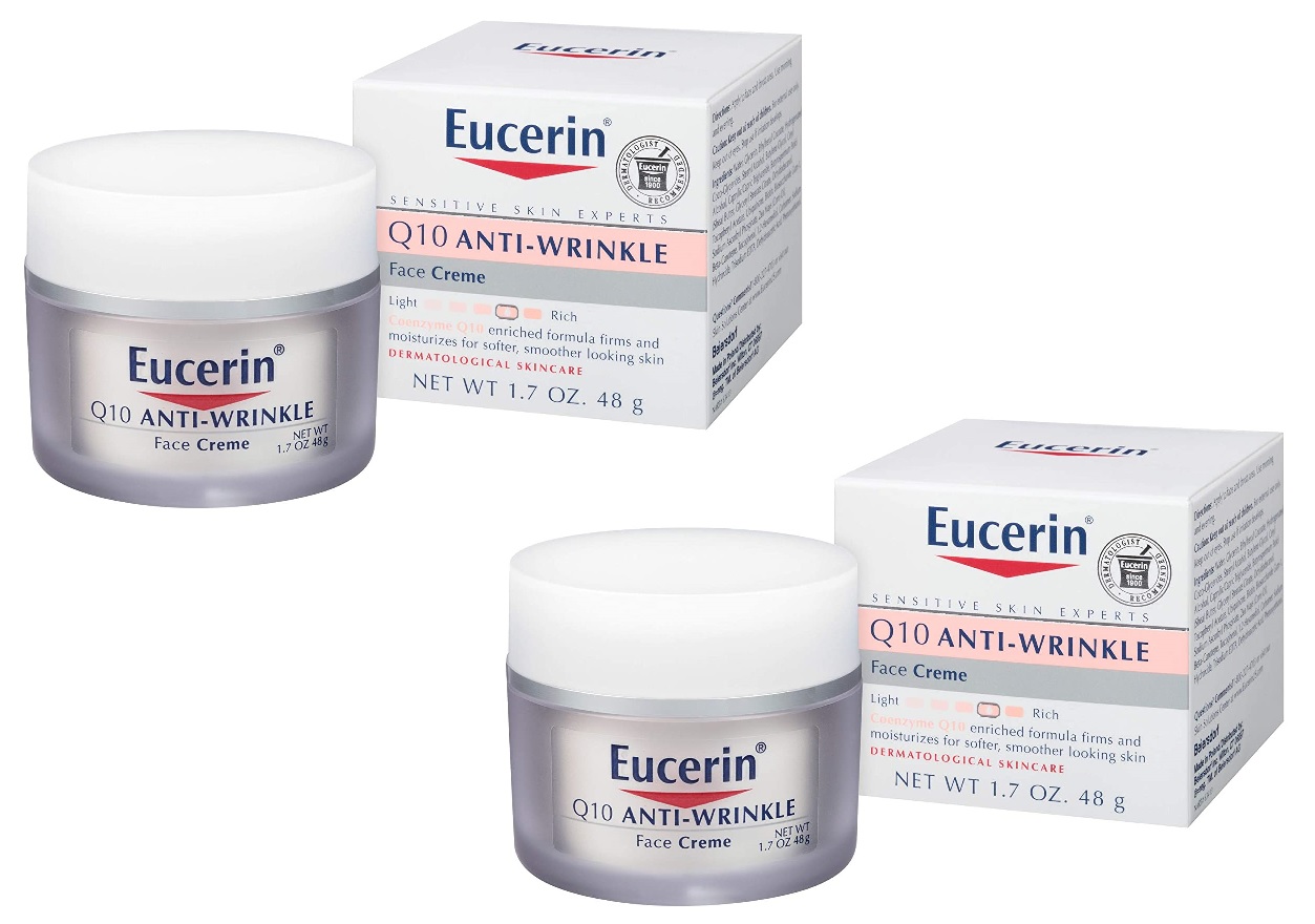 1.7-Oz Eucerin Face Cream: Q10 Anti-Wrinkle (Unscented) 2 for $13.20 ($6.59 each), Q10 Anti-Wrinkle + Pro-Retinol Night Cream 2 for $13.60 w/ S&S + FS w/ Prime or on $25+