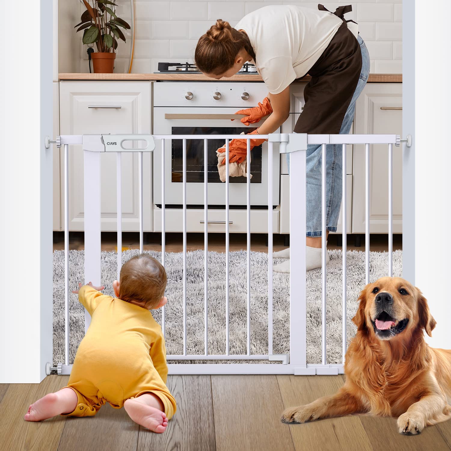 30" Tall Ciays Auto-Close Baby or Dog Gate: 29.5" to 46" wide $39 + Free Shipping