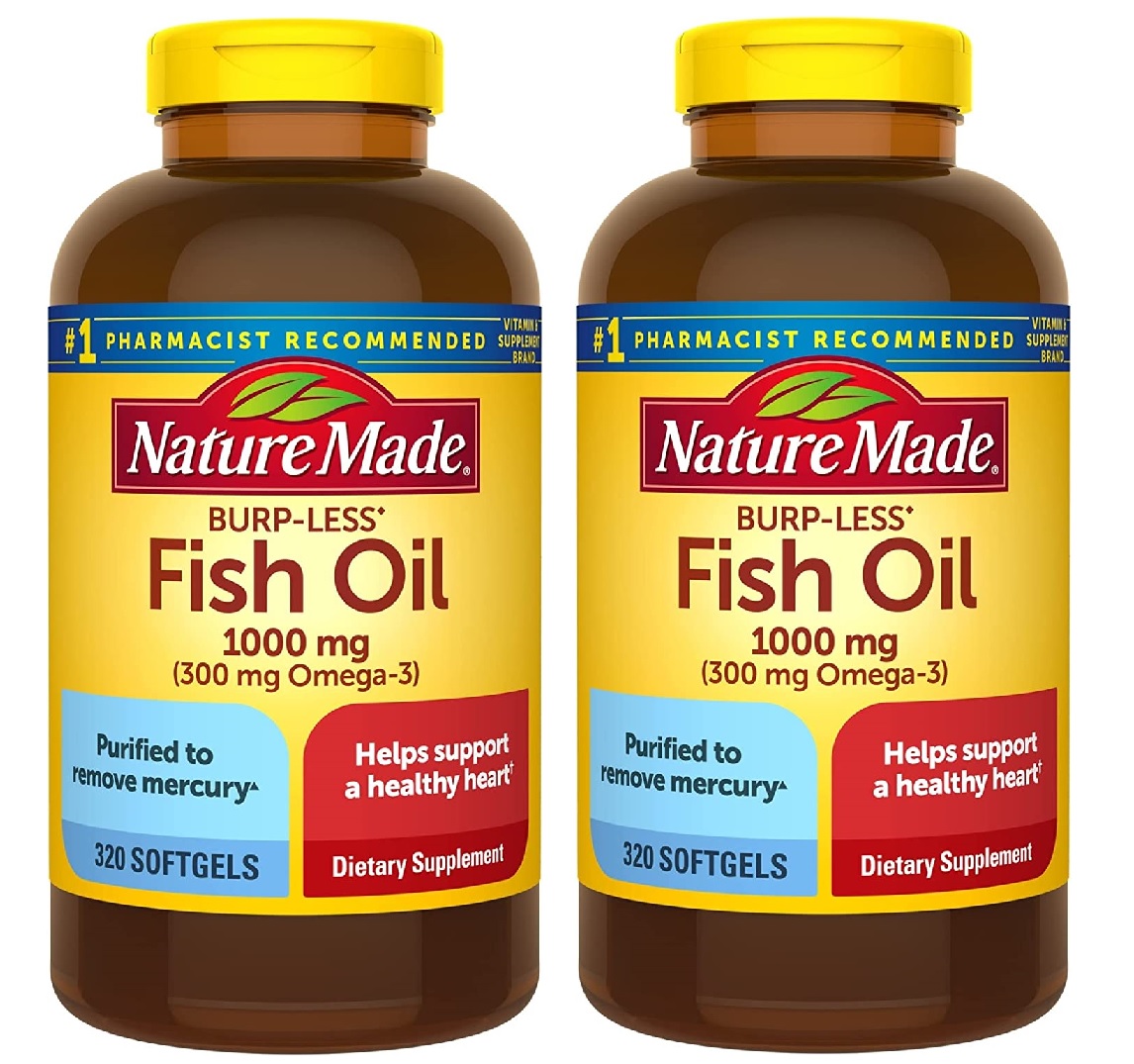 320-Count Nature Made Burp Less Fish Oil 1000mg Softgels 2 for $20.35 ($10.17 each) w/ S&S + Free Shipping