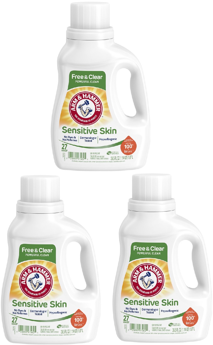 28Oz Arm & Hammer Laundry Detergent (Free & Clear, Sensitive or Clean