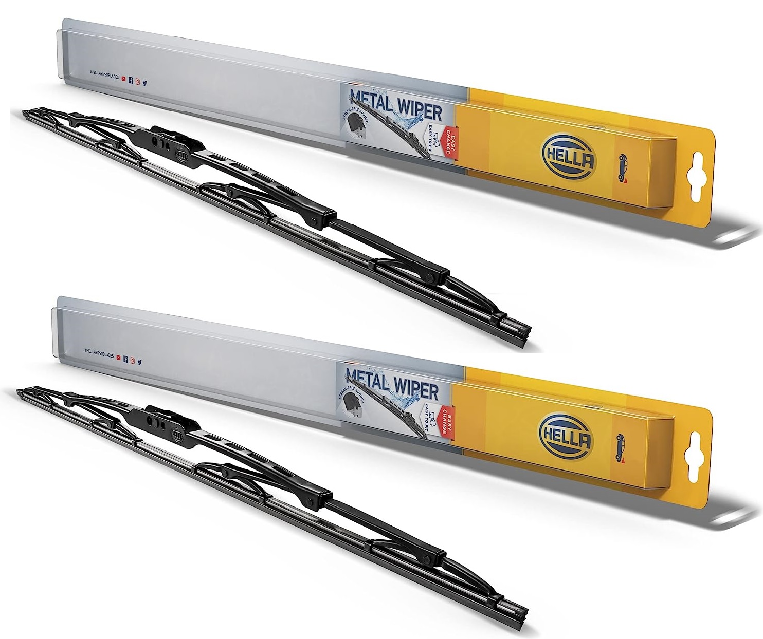 2Pack Hella Standard Windshield Wiper Blades 16" 6.40, 18" 6.55, 11