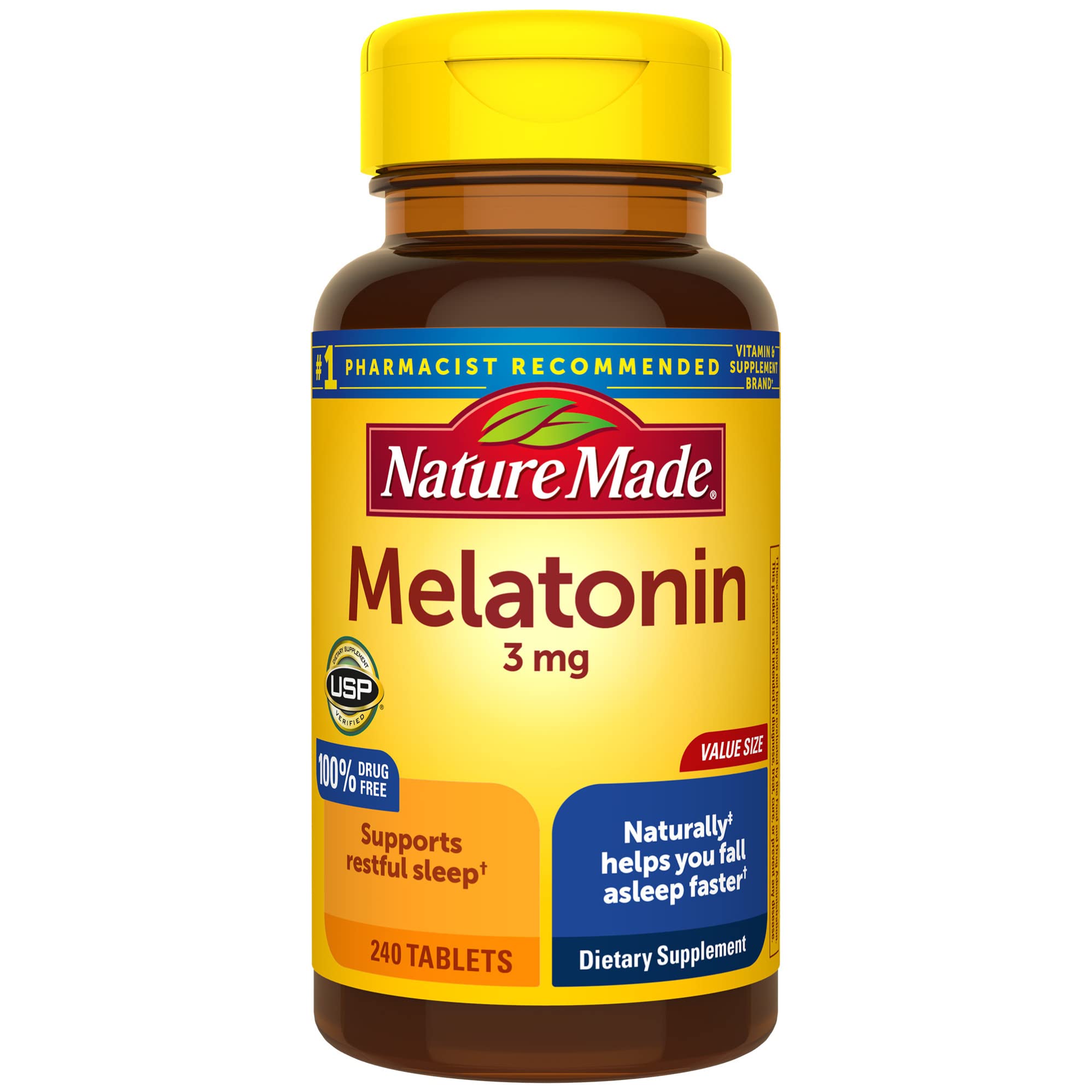 240-Count 3mg Nature Made Melatonin Tablets $5.40 + Free Shipping w/ Prime or on $25+
