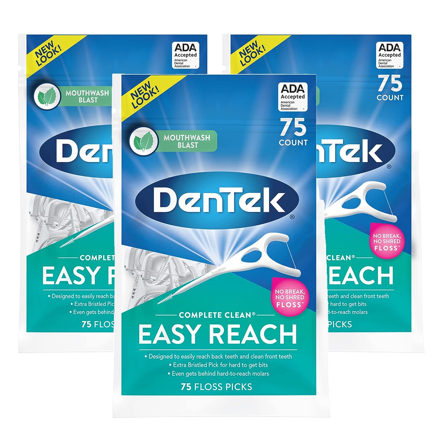 DenTek: 3-Pack 75-Count Complete Clean Easy Reach Floss Picks $6.10, 6-Pack 75-Count Kids Fun Flossers $10.45 & More w/ S&S + Free Shipping w/ Prime or on $35+