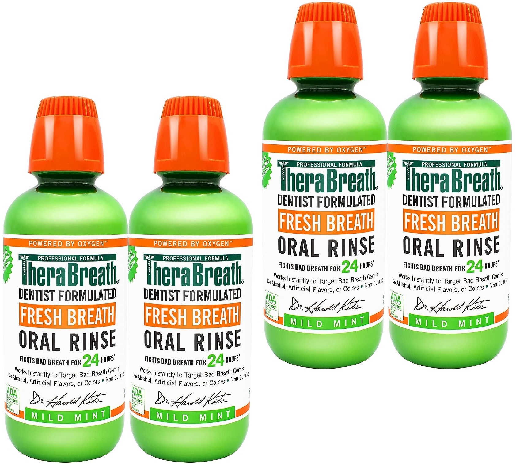 2-Pack 16-Oz TheraBreath Fresh Breath Oral Rinse: (Mild Mint, Rainforest Mint or Invigorating Icy Mint) 2 for $22.15 & More w/ S&S + Free Shipping w/ Prime or on $35+