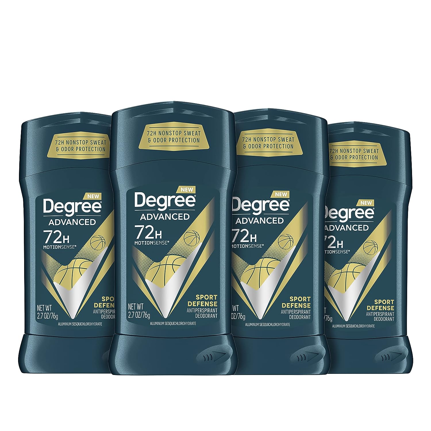 Degree Men's & Women's Antiperspirant Deodorant: 4-Ct 2.7-Oz Advanced 72-Hours Sweat & Odor Portections (Sport Defense) $10.10 & More w/ S&S + Free Shipping w/ Prime or on $35+