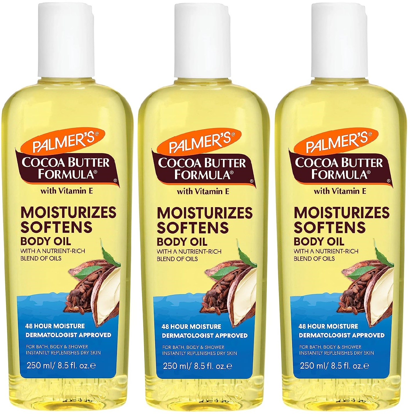 8.5-Oz Palmer's Cocoa Butter Moisturizing Body Oil w/ Vitamin E 3 for $14.30 ($4.77 each) w/ S&S + Free Shipping w/ Prime or on $35+