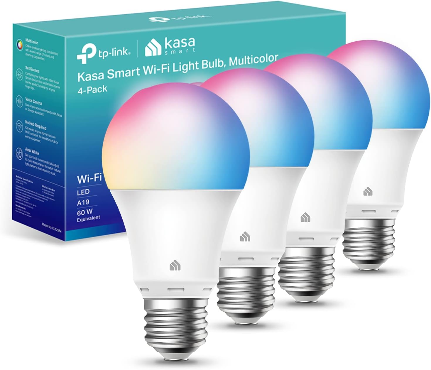 4-Count Kasa Smart Full Color 9W A19 800-Lumen Dimmable Light Bulbs (KL125P4) $26 + Free Shipping w/ Prime or on $35+