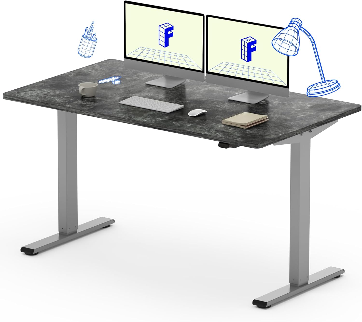 FlexiSpot EC1 Electric Adjustable Height Standing Desk (Gray Frame + Graphite): 55" x 28" $168, 48" x 24" $126, 48" x 30" $147 + Free Shipping