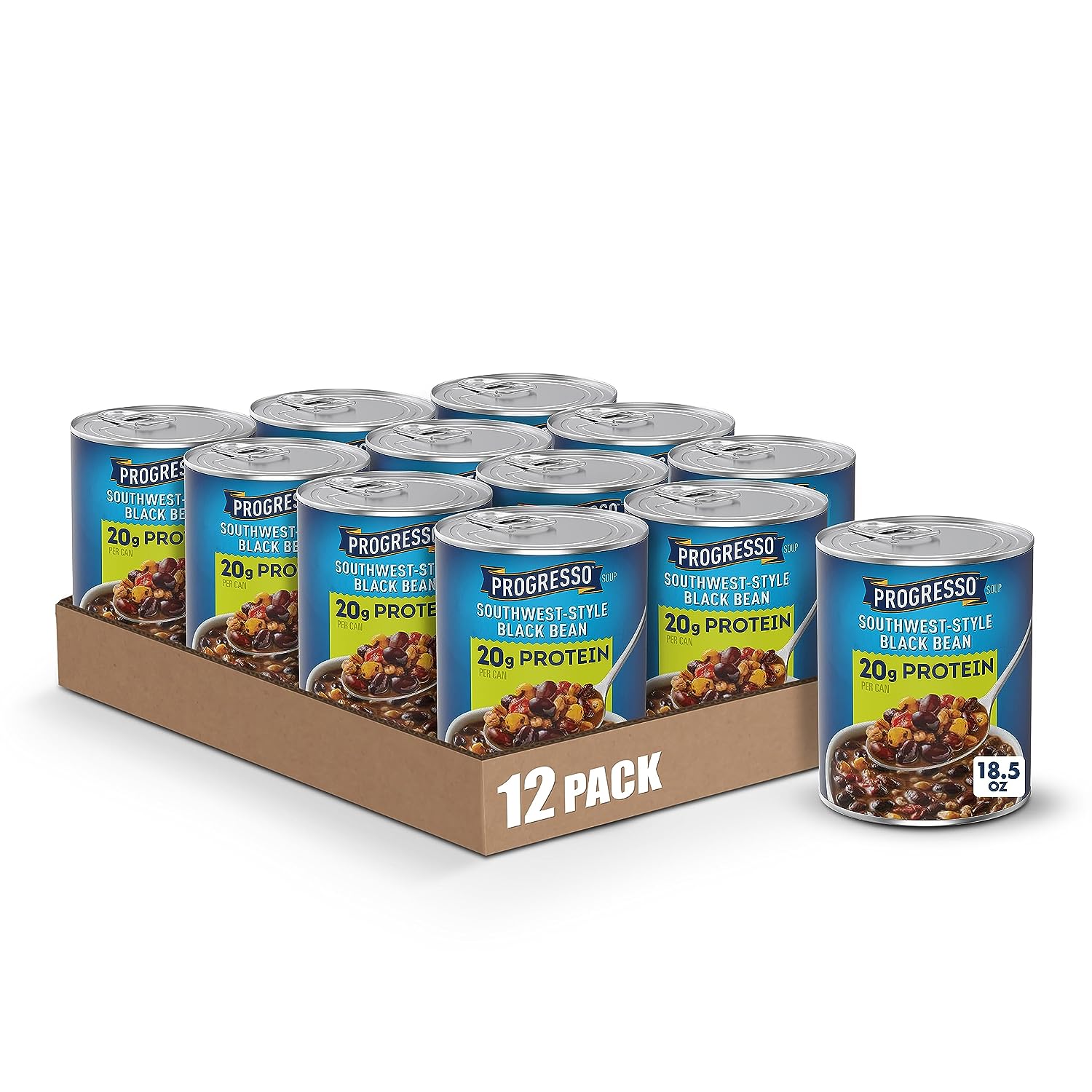 12-Count 18.5-Oz Progresso High Protein  Southwest-Style Black Bean Soup $14.25 ($1.18 each) w/ S&S + Free Shipping w/ Prime or on $35+