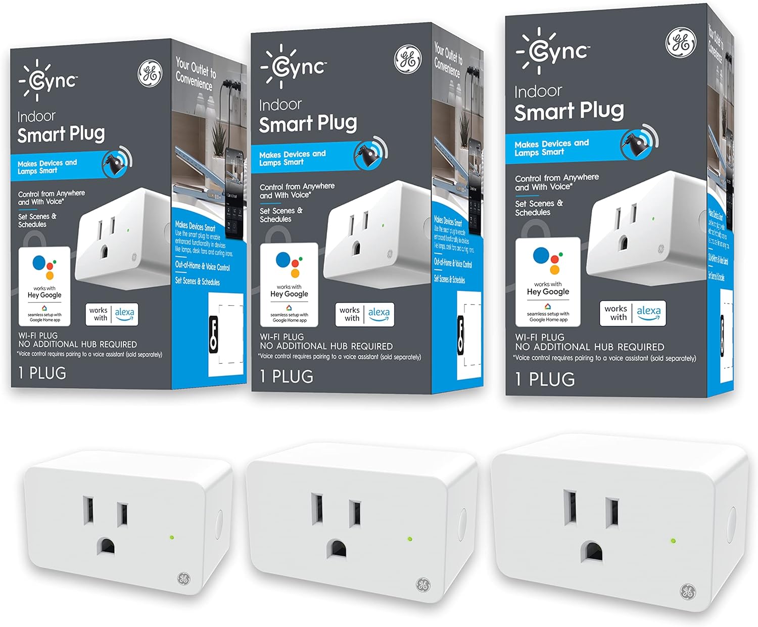 3-Pack GE CYNC Indoor Smart Plug Bluetooth & Wi-fi Outlet $22.50, 16' GE CYNC Full Color Dynamic Effects LED Smart Light Strip $67.50 + Free Shipping w/ Prime or on $35+